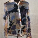 MISSONI SHEER MESH FLORAL BUTTON DOWN SHIRT BLOUSE TOP 14-GIRLS 6-4-WOMEN