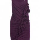ELIZABETH & JAMES ROSELYN JERSEY MODAL RUCHED PURPLE JERSEY SKIRT DRESS M