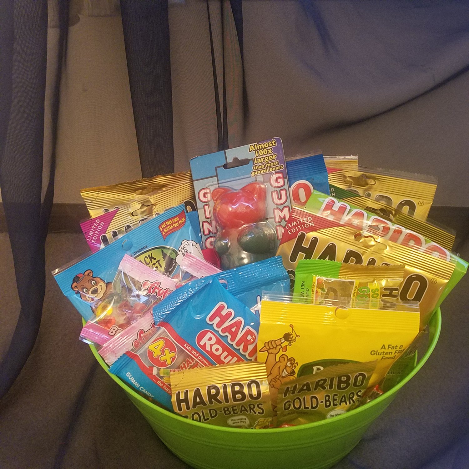 Gummy Bears and Gummy Worms Candy Gift Basket