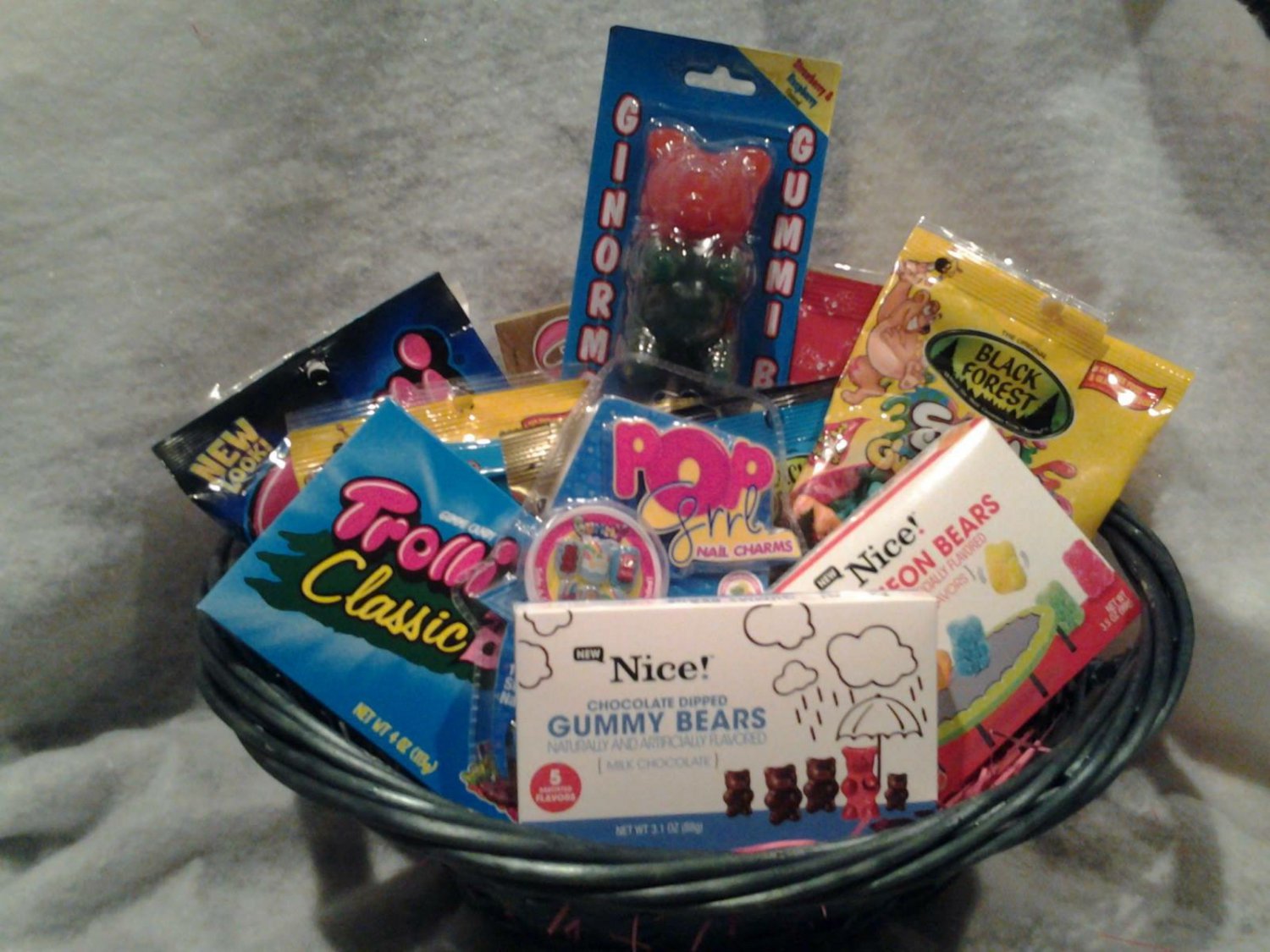 Gummy Bears and Gummy Worms Candy Gift Basket