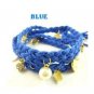 Ships Free Pink Braided Leather Bracelet Wristband Strand With Charms