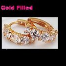 Cute Rose Gold Filled Women & Girls Nickel Free  zircon  Hoop Earrings 18mm