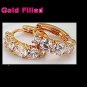 Cute Rose Gold Filled Women & Girls Nickel Free  zircon  Hoop Earrings 18mm