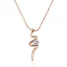 18k Rose Gold Plated Women's Necklace & Pendant w/t Swarovski Stone