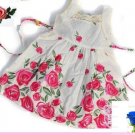 NEW Cute Pink Rose Floral Girl's Creme Color  Dress SZ  3T,