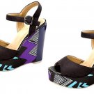 Womens Black PLATFORM WEDGE SANDALS SHOES. Sz  6.5  (See other available sizes)