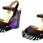 Womens Black PLATFORM WEDGE SANDALS SHOES. Sz  6.5  (See other available sizes)