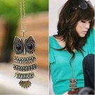 Cute Antique Vintage style Big Eye Owl Pendant & Chain Necklace 25"
