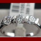 18K White Gold Plated 0.25ct 3 Pieces CZ Ladies Ring- sz 6.5