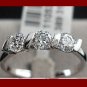 18K White Gold Plated 0.25ct 3 Pieces CZ Ladies Ring- sz 6.5