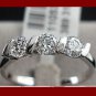 18K White Gold Plated 0.25ct 3 Pieces CZ Ladies Ring- sz 7