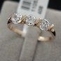 18K Rose Gold Plated 0.25ct 3 Pieces CZ Ladies Ring- sz 7
