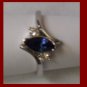 18K Gold Plated Women Blue Sapphire Women's Ring-SZ 6