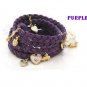 Braided Leather Charms Bracelet Wristband Strand.