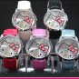 Cute Hot Blue Hello Kitty  Ladies/Girls Crystal Quartz Big  Wrist watch
