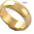 18K  Yellow Gold Filled Women/Men Plain Ring Band  SZ 10 (6mm)