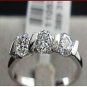 18k White Gold Plated 3 stones  Women's Ring Sz 7