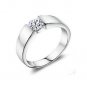18k White Gold Plated CZ Accent Wedding/engagement solitaire Ring -size 8 (4mm)