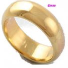14K Yellow Gold Filled Women/Men Plain Band Ring  -Size 10 (6mm)