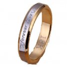 18k Gold Plated Forever Love Wedding Band Ring Size 7 (3mm)