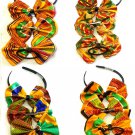 African Fabric Ankara Kente Print Hair Bow .Headband, Ponytail, Clip- Choose