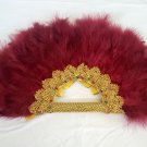 Wine Red Traditional Igbo Nigerian Wedding Bridal Clutch Feather Fan.