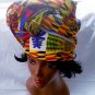 African Fabric Ankara Poly Kente Print Head Wrap 20" X 71" inch