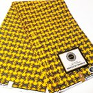 Yellow African Fabric Ankara 100% Cotton  Prints. By The Yard