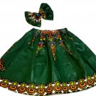 2 Pcs African Ankara Dashiki Print Girls Skirt Clip Bow.18-24 months, 3t/4t, 4/5
