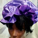 XL Purple & Lilac Reversible Solid Color Satin Bonnet Hat