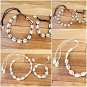 2 Pcs Cowrie Shell Waxed Cord Bead Choker And Bracelet Set. Crème Cord