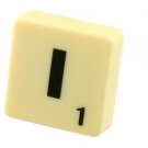 Scrabble Tile Pin Badge. Letter I. Green on Cream Tile