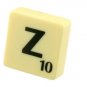 Scrabble Tile Pin Badge. Letter Z. Green on Cream Tile