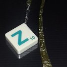 Scrabble Bookmark. Letter Z. Green on Cream Tile.
