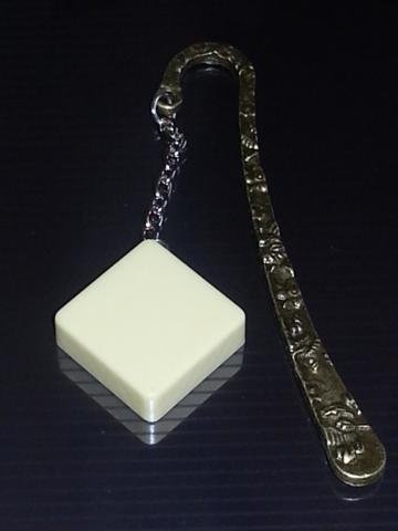 Scrabble Bookmark. Letter Blank. Green on Cream Tile.