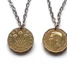 Necklace. 3d Threepence Coin. KG VI 1944.  30 Inch Chain