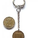 Keyring 3d Threepence 1954 QE II