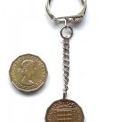 Keyring 3d Threepence 1956 QE II