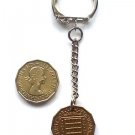 Keyring 3d Threepence 1966 QE II