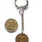 Keyring 3d Threepence 1967 QE II