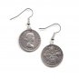 Earrings 6d Sixpence made from original GB QE II Coin 1958