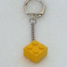 Keyring Lego Block Yellow Thick Square Style. Nice Gift Idea.