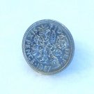 Pin Badge 6d Sixpence QE II 1967 Date Side showing.