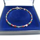 multicolored sapphire gemstone beads 14k yellow gold bracelet