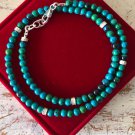 malachite eilat king solomon gemstone beads wrap bracelet natural silver