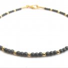 hematite natural gemstone bead 14 k solid gold beads bracelet men women geniune