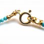 14k yellow gold tube beads and turquoise gemstone bracelet