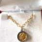 Antique style roman Greek coin gold silver pendant necklace