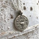 antique style silver coin old pendant necklace