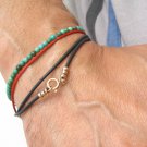 black silicon wrap bracelet 14 k solid red gold bangle men women classic band